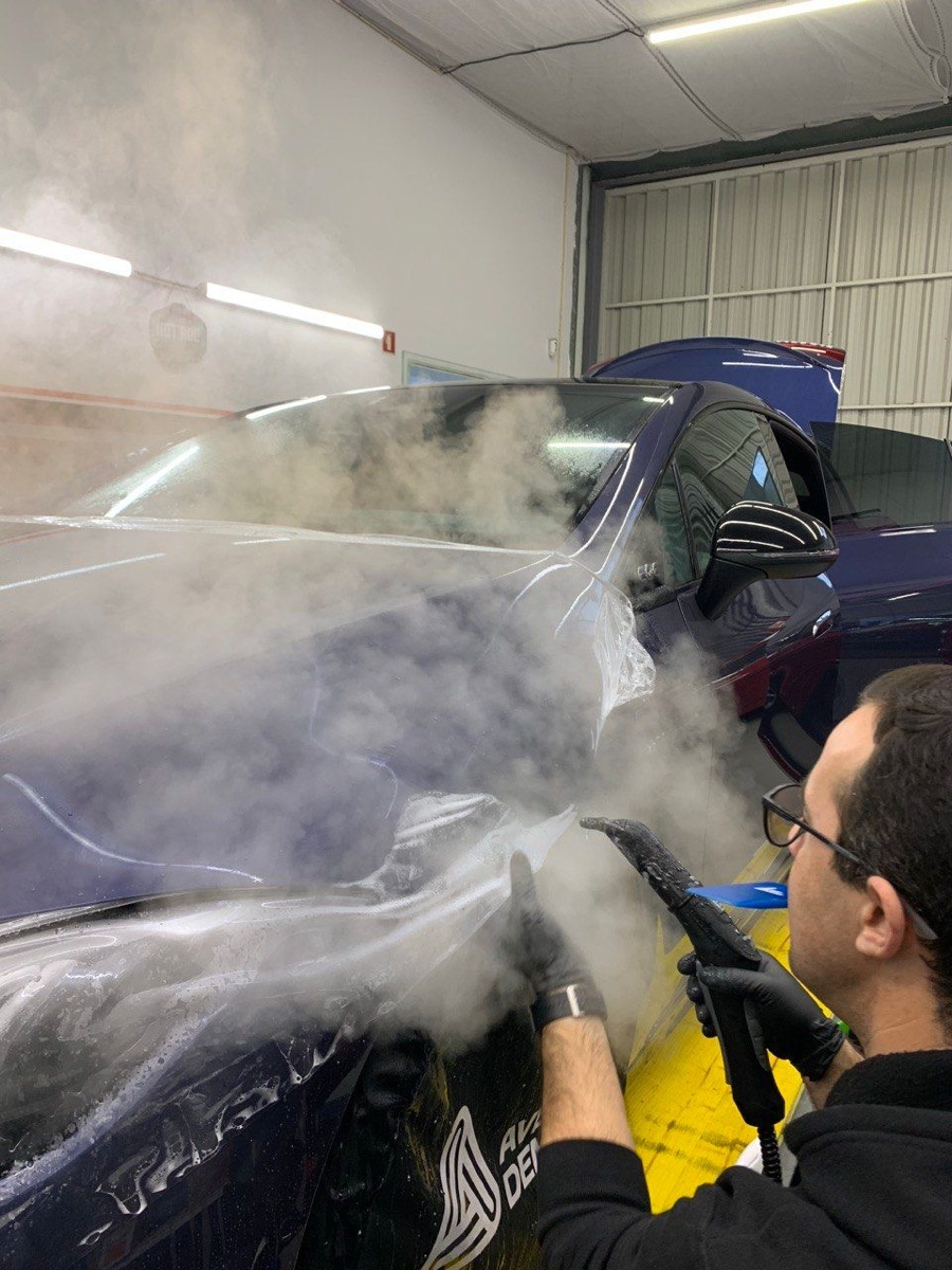 Paint protection film installation with steam